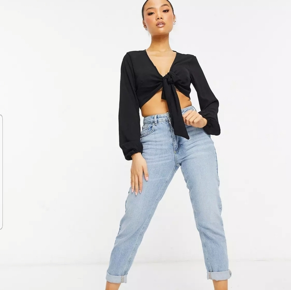 Missguided Wrap Front Crop Top - Picture 3 of 7